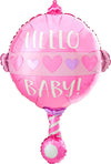 18" Shape Baby Girl Rattle Balloon