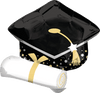 18" Black rad Cap & White Diploma