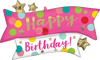 Supershape Happy Birthday Pink Confetti